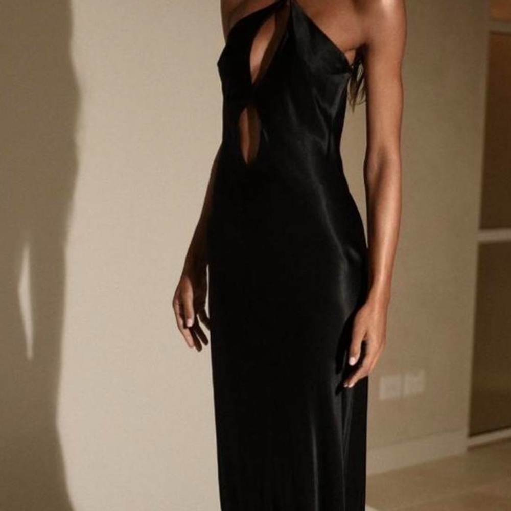 Elegant Black Halter Dress
